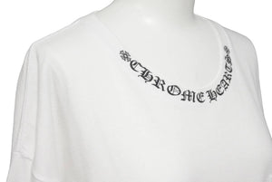 CHROME HEARTS クロムハーツ 半袖Tシャツ Neck Logo Pocket Tee ポケットティー ネックロゴ コットン ホワイト XL 良品 中古 43782