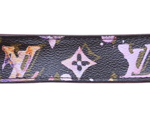 Louis Vuitton ルイヴィトン ベルト サンチュール M9622 モノグラム ウォーター キャンバス ブラウン ピンク 85/34 美品 中古 43790