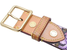 Load image into Gallery viewer, Louis Vuitton ルイヴィトン ベルト サンチュール M9622 モノグラム ウォーター キャンバス ブラウン ピンク 85/34 美品 中古 43790
