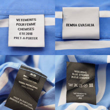 画像をギャラリービューアに読み込む, VETEMENTS ヴェトモン オーバーサイズストライプシャツ 長袖シャツ スカイブルー ホワイト コットン サイズXS 美品 中古 43814