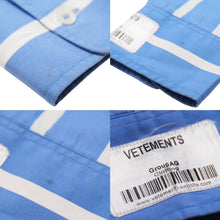 画像をギャラリービューアに読み込む, VETEMENTS ヴェトモン オーバーサイズストライプシャツ 長袖シャツ スカイブルー ホワイト コットン サイズXS 美品 中古 43814