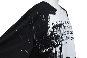 MAISON MARGIELA メゾンマルジェラ ロゴペイント 半袖Ｔシャツ ブラック ホワイト S29GC0282 S22816 サイズS 美品 中古 43815
