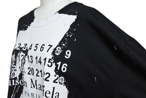 MAISON MARGIELA メゾンマルジェラ ロゴペイント 半袖Ｔシャツ ブラック ホワイト S29GC0282 S22816 サイズS 美品 中古 43815