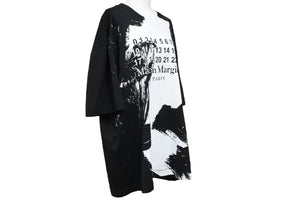 MAISON MARGIELA メゾンマルジェラ ロゴペイント 半袖Ｔシャツ ブラック ホワイト S29GC0282 S22816 サイズS 美品 中古 43815
