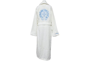 Chrome Hearts クロムハーツ バスローブ ルームウェア ホースシュー ホワイト ブルー コットン サイズM 美品 中古 43839