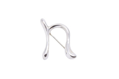 Tiffany & Co ティファニー イニシャルブローチ N アクセサリー ブランドジュエリー 6.3g シルバー925 美品 中古 43849