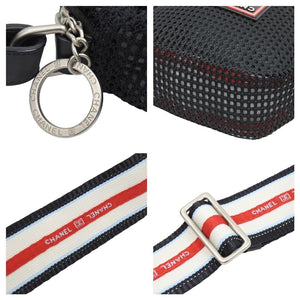 極美品 CHANEL シャネル スポーツライン ココマーク ミニバッグ ショルダーバッグ 11番台 メッシュ レザー ブラック 中古 43859