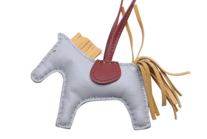 HERMES エルメス ロデオチャームPM ブルーグラシエ カリー ルージュアッシュ グレー イエロー ボルドー 美品 中古 43861