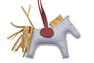 HERMES エルメス ロデオチャームPM ブルーグラシエ カリー ルージュアッシュ グレー イエロー ボルドー 美品 中古 43861