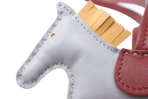HERMES エルメス ロデオチャームPM ブルーグラシエ カリー ルージュアッシュ グレー イエロー ボルドー 美品 中古 43861