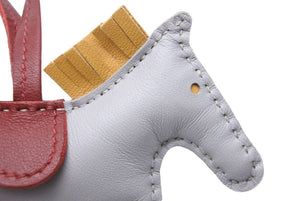 HERMES エルメス ロデオチャームPM ブルーグラシエ カリー ルージュアッシュ グレー イエロー ボルドー 美品 中古 43861