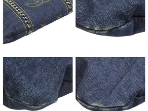 CHANEL シャネル デニム ココマーク トートバック スモール 10番台 ブルー ネイビー シルバー金具 カード付き 美品 中古 43862