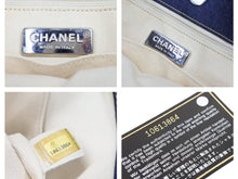 画像をギャラリービューアに読み込む, CHANEL シャネル デニム ココマーク トートバック スモール 10番台 ブルー ネイビー シルバー金具 カード付き 美品 中古 43862