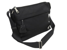 Load image into Gallery viewer, PRADA プラダ TESSUTO ショルダーバッグ 斜め掛けバッグ ポシェット 三角ロゴプレート ナイロン レザー ブラック 美品 中古 43870