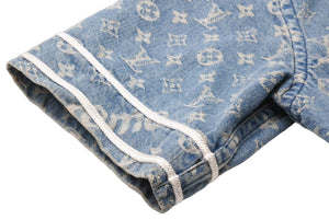 LOUIS VUITTON ルイヴィトン SUPREME17AW S HDD92WALL 406N シュプリーム デニム ベースボールシャツ 美品 中古 43906