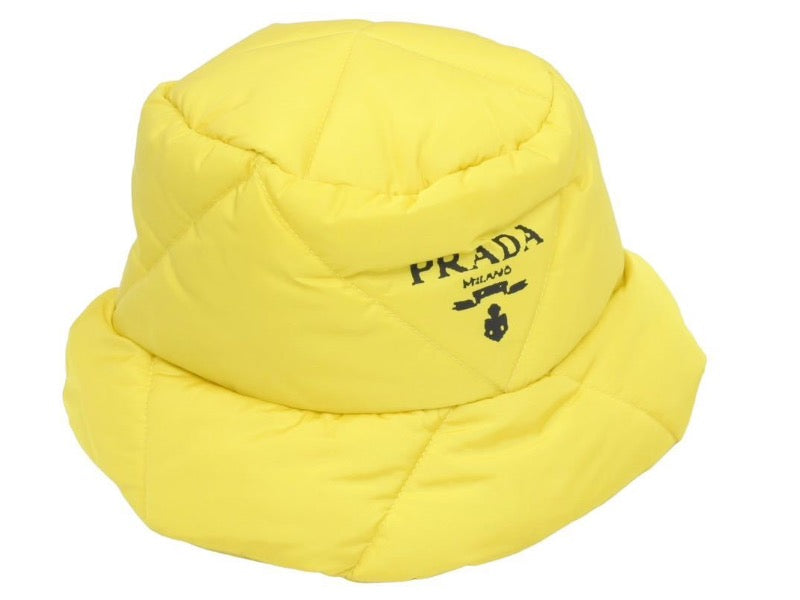 極美品 PRADA プラダ 22AW キルティング バケットハット GIALLO ...