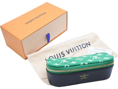 極美品 LOUIS VUITTON ルイヴィトン エテュイ リュネット GM GI0770 サングラスケース モノグラム ジャカードベルベット 中古 43944