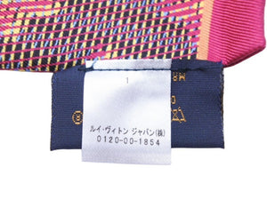 Louis Vuitton ルイヴィトン スカーフ バンドーモノグラム LVポップ MP2499 シルク ピンク マルチカラー 美品 中古 43945