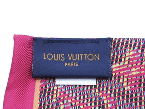 Louis Vuitton ルイヴィトン スカーフ バンドーモノグラム LVポップ MP2499 シルク ピンク マルチカラー 美品 中古 43945