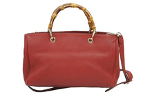 Load image into Gallery viewer, GUCCI グッチ バンブーショッパー ミディアム 2WAYバッグ ショルダーバッグ ハンドバッグ ゴールド金具 レッド 美品 中古 43956