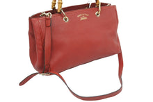 Load image into Gallery viewer, GUCCI グッチ バンブーショッパー ミディアム 2WAYバッグ ショルダーバッグ ハンドバッグ ゴールド金具 レッド 美品 中古 43956