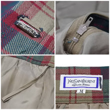 Load image into Gallery viewer, YVES SAINT LAURENT イヴ サンローラン セットアップ チェックジャケット C-TK83 ウール マルチカラー サイズS 美品 中古 43969