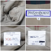 Load image into Gallery viewer, YVES SAINT LAURENT イヴ サンローラン セットアップ チェックジャケット C-TK83 ウール マルチカラー サイズS 美品 中古 43969