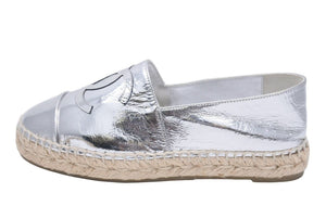 CHANEL シャネル エスパドリーユ スニーカー 2019クルーズコレクション ココマーク シルバー BG29762 サイズ36 美品 中古 43973
