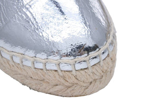CHANEL シャネル エスパドリーユ スニーカー 2019クルーズコレクション ココマーク シルバー BG29762 サイズ36 美品 中古 43973