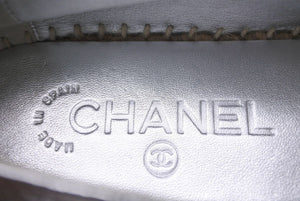 CHANEL シャネル エスパドリーユ スニーカー 2019クルーズコレクション ココマーク シルバー BG29762 サイズ36 美品 中古 43973