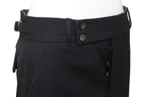 GUCCI グッチ スカート ベルト ひざ丈 UG814 レディース ウール レーヨン ブラック サイズ40 美品 中古 44001