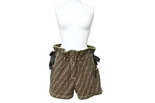 Load image into Gallery viewer, FENDI フェンディ ショートパンツ ズッカ柄 2019 FR6195 ポリエステル コットン ブラウン ネオンイエロー サイズ40 美品 中古 44004