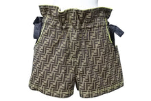 Load image into Gallery viewer, FENDI フェンディ ショートパンツ ズッカ柄 2019 FR6195 ポリエステル コットン ブラウン ネオンイエロー サイズ40 美品 中古 44004