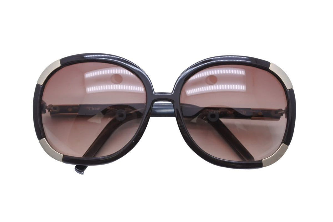 Chloe クロエ サングラス ブラウン メタル アイウェア 小物 バタフライ CL2119 C04 -135 中古 44009