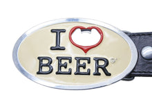 Load image into Gallery viewer, DSQUARED2 ディースクエアード I LOVE BEER アイラブビア ベルト ブラック ベージュ レッド シルバー レザー 良品 中古 44011