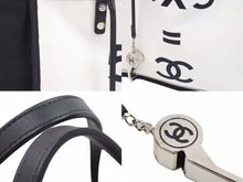 Load image into Gallery viewer, CHANEL シャネル トートバッグ ココマーク レッツレモンストレート ホイッスル ブラック ホワイト A92884 レディース 中古 44015