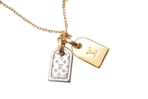 Louis Vuitton ルイヴィトン ネックレス ナノグラム アクセサリー ジュエリー LVサークル ネームタグモチーフ 美品 中古 44023