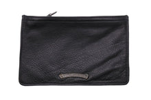 Load image into Gallery viewer, CHROME HEARTS クロムハーツ ポーチ 小物入れ ダガージップ ジッパーチェンジパース レザー シルバー925 ブラック 美品 中古 44036