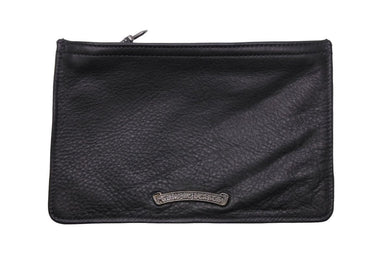 CHROME HEARTS クロムハーツ ポーチ 小物入れ ダガージップ ジッパーチェンジパース レザー シルバー925 ブラック 美品 中古 44036