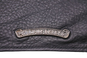 CHROME HEARTS クロムハーツ ポーチ 小物入れ ダガージップ ジッパーチェンジパース レザー シルバー925 ブラック 美品 中古 44036