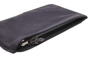 CHROME HEARTS クロムハーツ ポーチ 小物入れ ダガージップ ジッパーチェンジパース レザー シルバー925 ブラック 美品 中古 44036