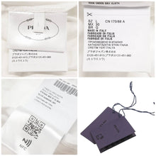 Load image into Gallery viewer, PRADA プラダ ショートスリーブクロップドTシャツ ダメージ加工 三角ロゴプレート 21AW ホワイト コットン サイズL 美品 中古 44037