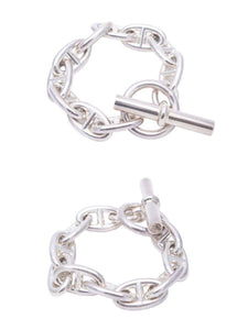HERMES エルメス ブレスレット シェーヌダンクル GM 10コマ 新刻印 59.8g シルバー 925 バングル アクセサリー 美品 44061