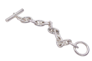 HERMES エルメス ブレスレット シェーヌダンクル GM 10コマ 新刻印 59.8g シルバー 925 バングル アクセサリー 美品 44061