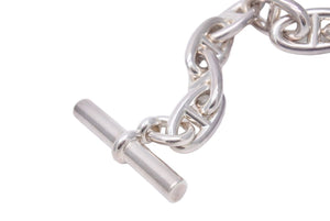 HERMES エルメス ブレスレット シェーヌダンクル GM 10コマ 新刻印 59.8g シルバー 925 バングル アクセサリー 美品 44061