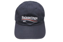 画像をギャラリービューアに読み込む, BALENCIAGA バレンシアガ キャンペーン ロゴ キャップ 17AW ブラック 帽子 474622 410B7 サイズL 14039 中古 44082