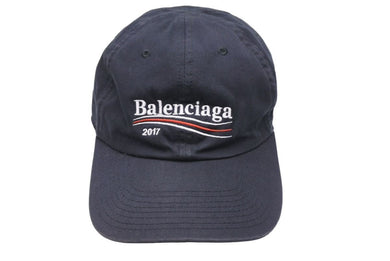 BALENCIAGA バレンシアガ キャンペーン ロゴ キャップ 17AW ブラック 帽子 474622 410B7 サイズL 14039 中古 44082