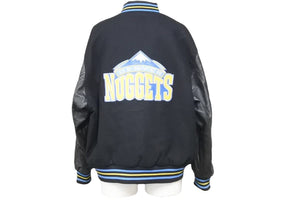 JH Design ヴィンテージ リバーシブルスタジアムジャケット 本革 NBA デンバーナゲッツ キッズ2XL 中古 44094