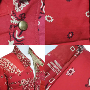 VISVIM ビズビム KERCHIEF DOWN JKT 限定ICT ヴィンテージバンダナパッチワークダウンジャケット レッド サイズS 美品 中古 44140