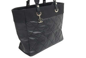 CHANEL シャネル バリビアリッツトートMM トートバッグ A34209 ブラック ココマーク ハンドバッグ 美品 中古 44152